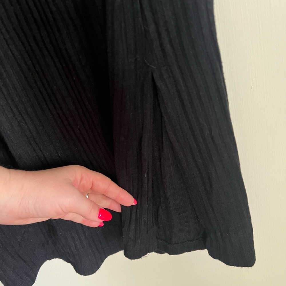 Loft Black Ribbed Long Sleeve Dress - Picture 4 of 6